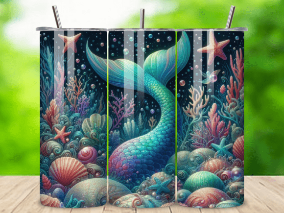 Download Mermaid Ocean Nautical Tumbler Wrap V.5 - Premium Resources