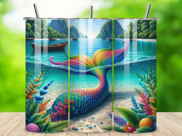Download Mermaid Ocean Nautical Tumbler Wrap V.3 - Premium Resources