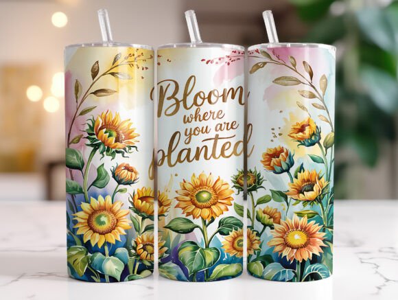 Download Sunflower Inspirational 20oz Tumbler PNG - Tumbler png Collection