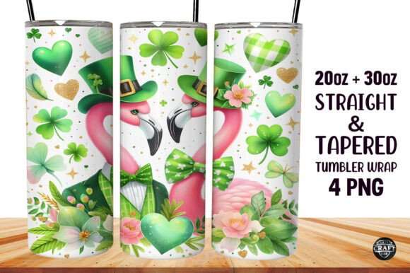 Download St Patrick's Couple Flamingo Tumbler PNG - Tumbler png Collection